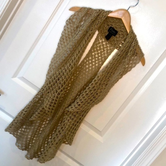 PURE | Pure Handknit 100% Cotton Loose Net Beige  Shrug - Small - Picture 6 of 8